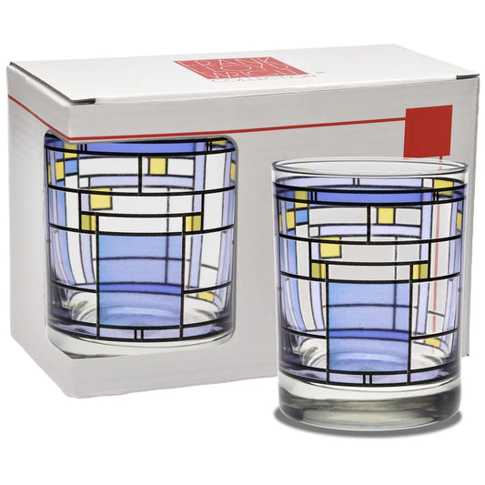 Frank Lloyd Wright Oak Park Blue Dof 14-Ounce Glass