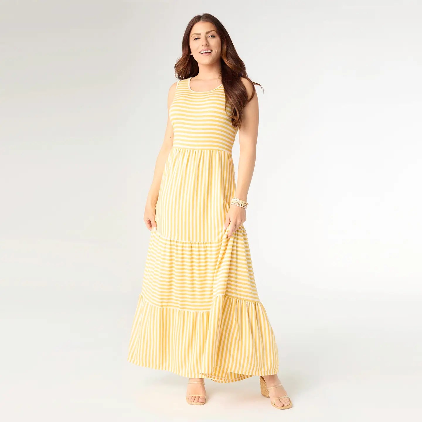 Janie Striped Tiered Maxi Dress