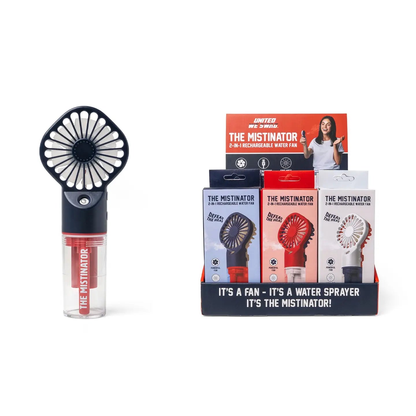 The Mistinator  2-in-1 Rechargeable Misting Fan