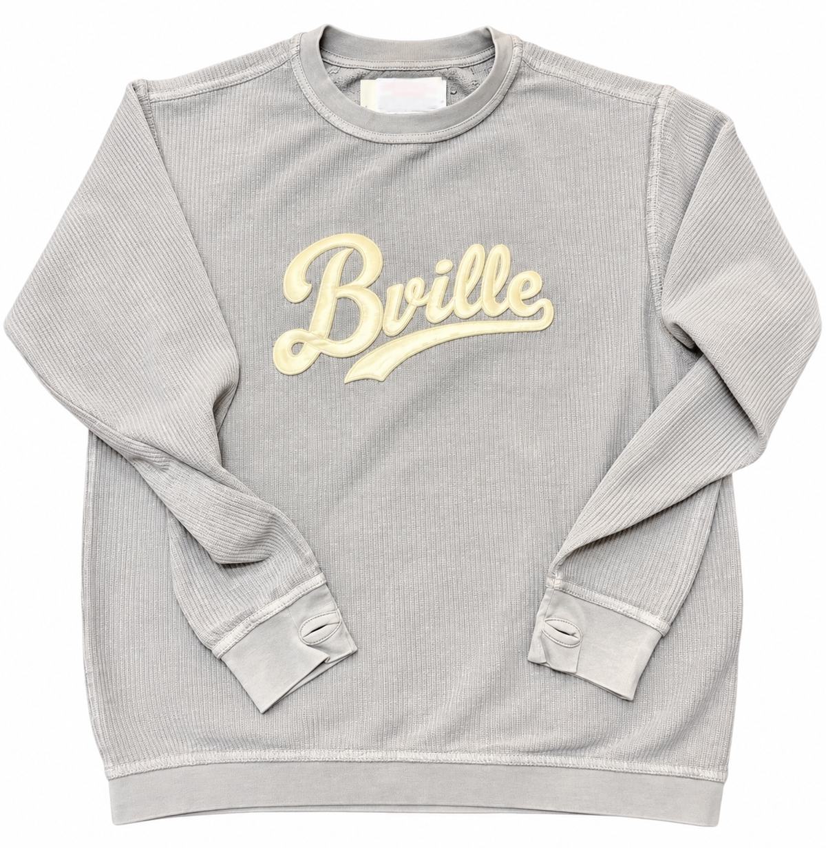 Bruin Cord Full Embroidery White Sweatshirt w Thumbholes