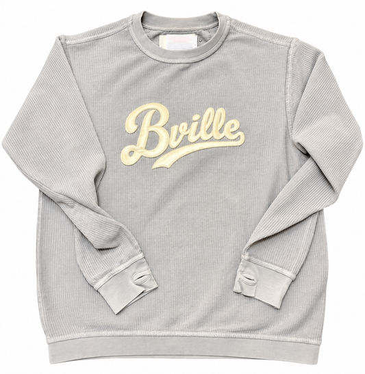 Bruin Cord Full Embroidery White Sweatshirt w Thumbholes