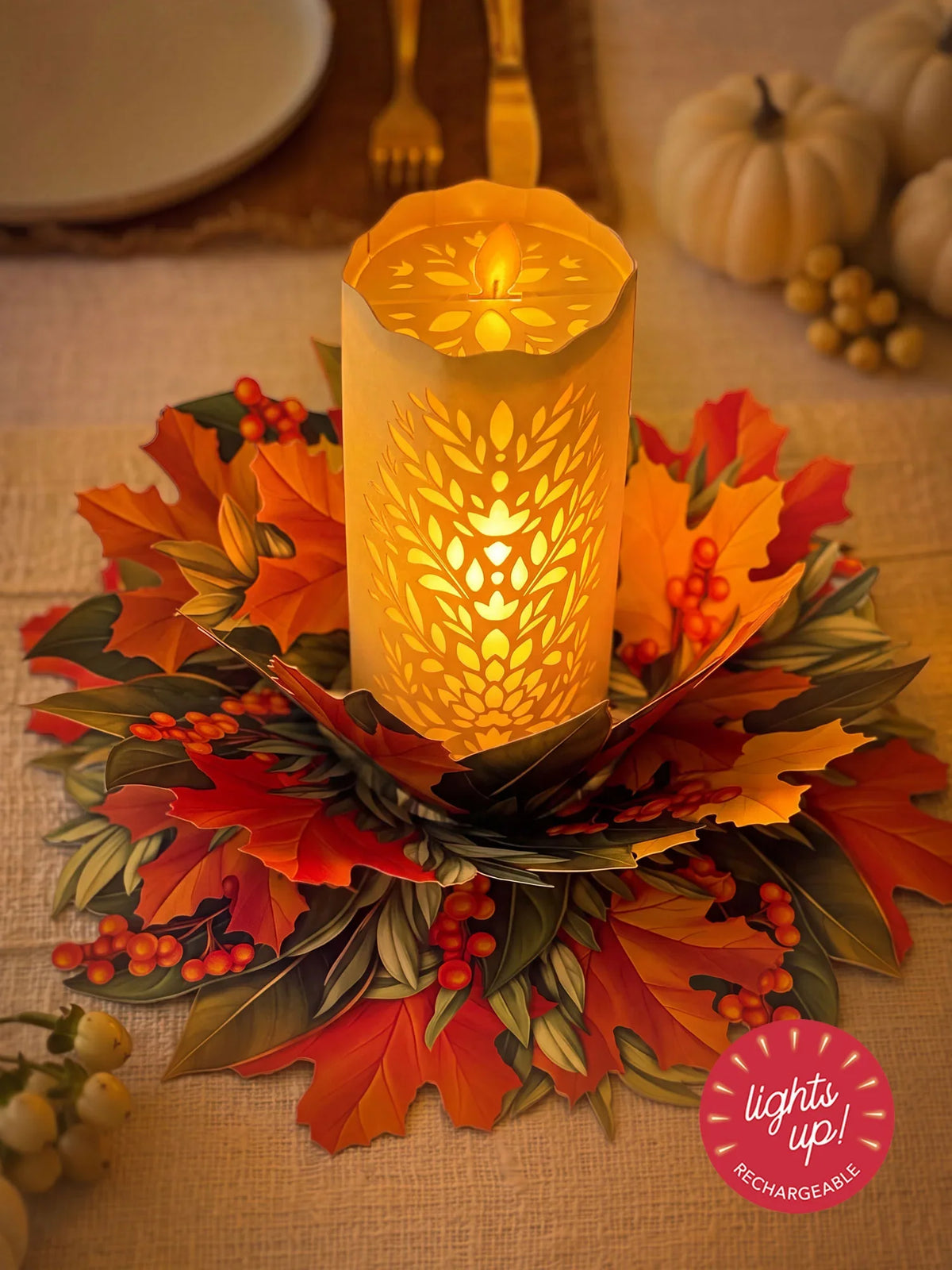 Fall Candle Lights Up