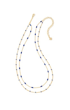 Dottie Multi Strand Gold Cobalt Necklace