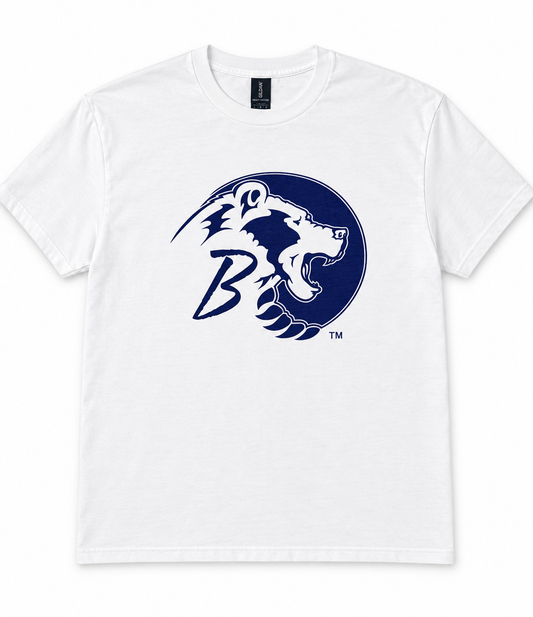 Bruin White Tee with Navy Logo