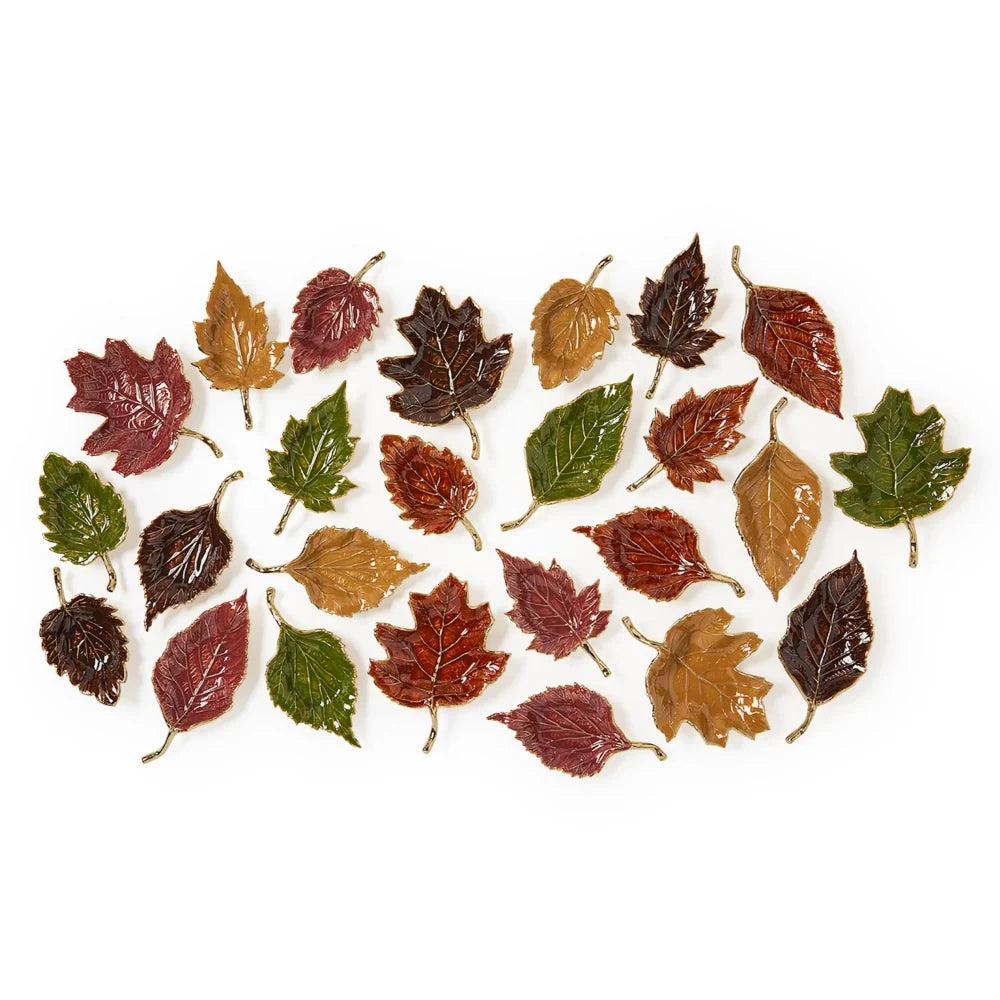 F-26 Autumn Allure Enameled Leaf Tray - Assorted