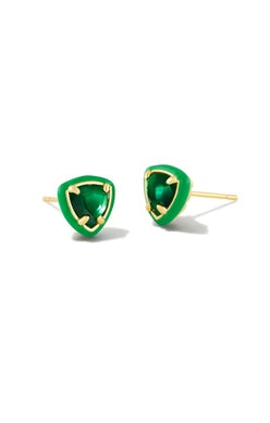 Arden Stud Gold Emerald Stud Earrings