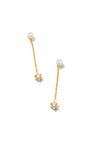 Leighton Pearl Earrings Gold White Pearl