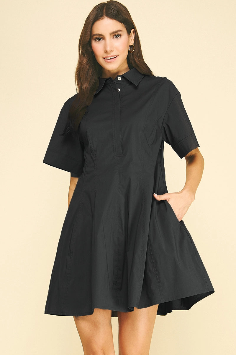Tailored Button Down Mini Dress