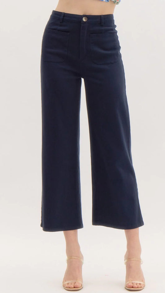Wide Leg Ankle Length Pants