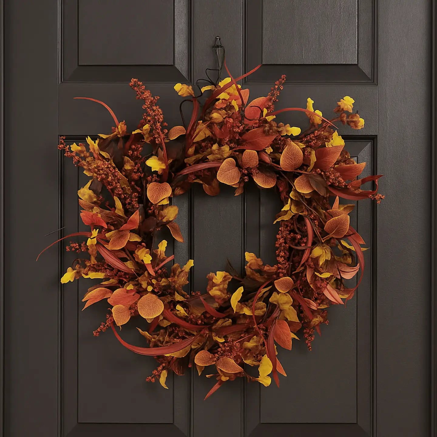 F-26 Harvest Bounty Berries & Leaves Wreath - 24"