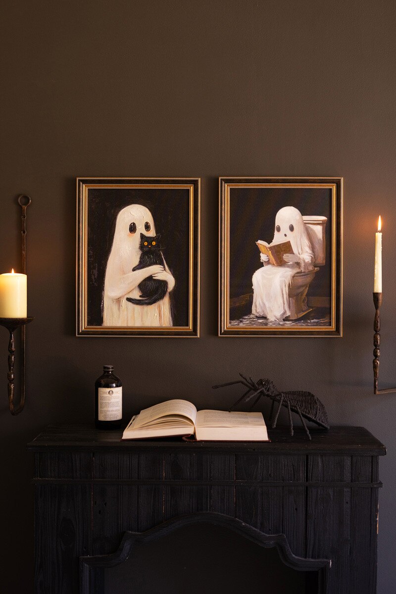 H-26 Framed Halloween Ghosts Paintings