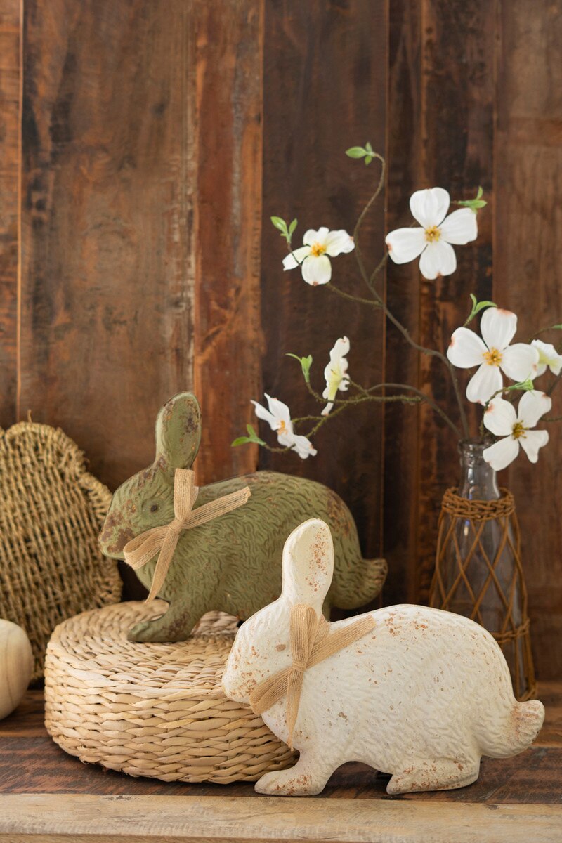 Painted Antique Metal Rabbits ( Assorted )