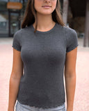 Grace and Lace Fitted Ribbed Tee