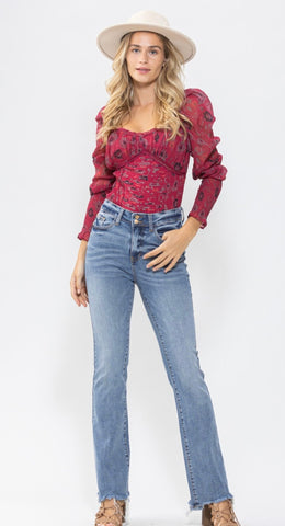 Judy Blue HW Double Button Bootcut Jeans