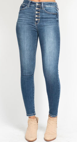 Judy Blue HI Rise Button Fly Skinny