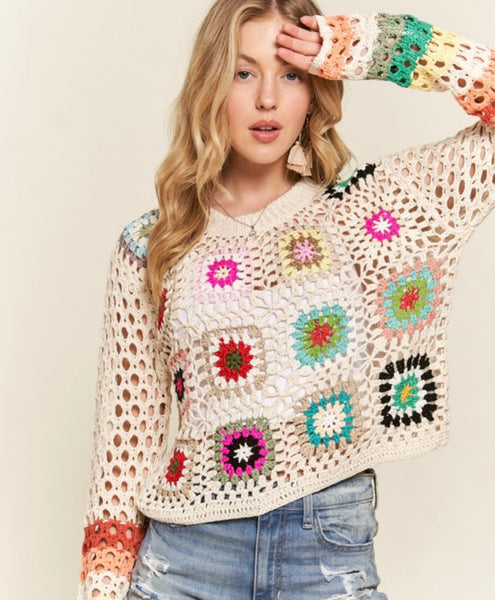 トップス leinwande mix yarn crochet top ivory leinwande mix yarn crochet top ivory トップス