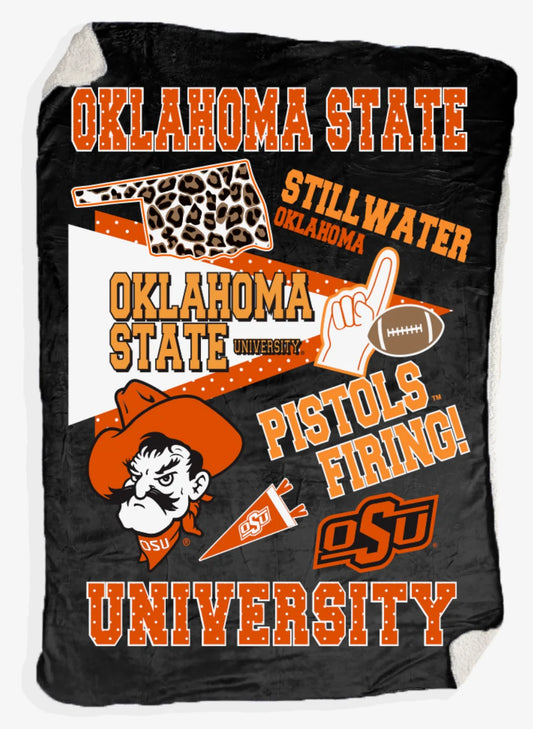 OSU Cowboys Arch Type *BLANKET*   84" x 57"