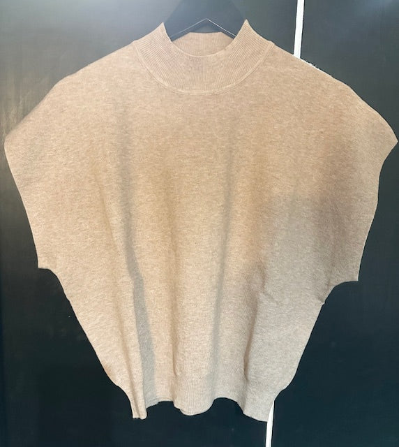 Knit Mock Neck Short Sleeve Top