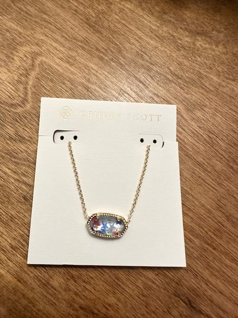 Elisa Necklace in Gold / Red /White & Blue Star Illusion*