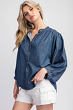 Katalina Denim Top- Retro Purpose