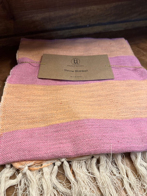 Woven Cotton Slub Throw  60"L x 50"W