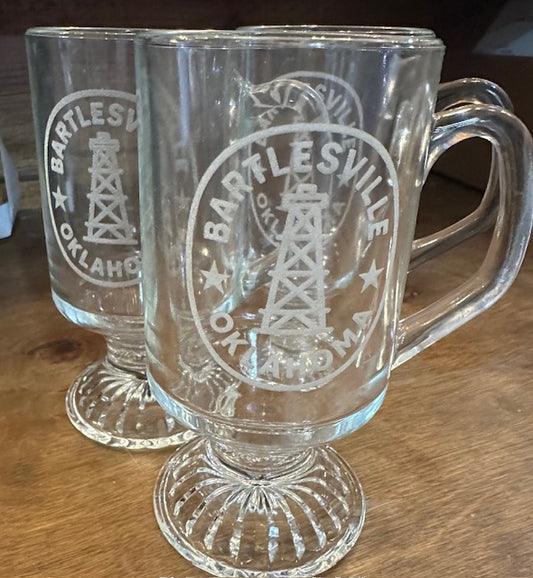 Etched Bartlesville Handled Mug