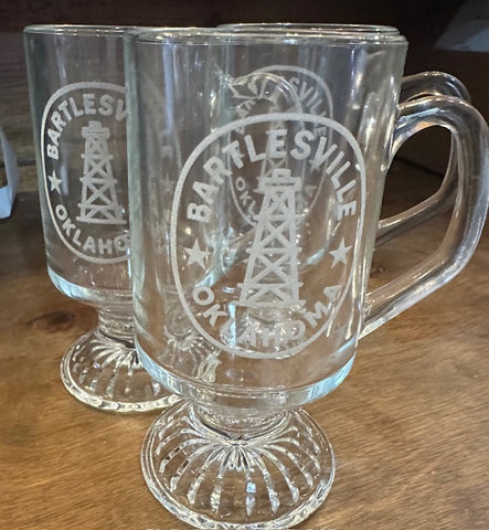 Etched Bartlesville Handled Mug