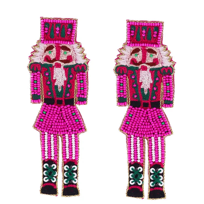 C-26 Beaded Christmas Earrings by Jane Marie