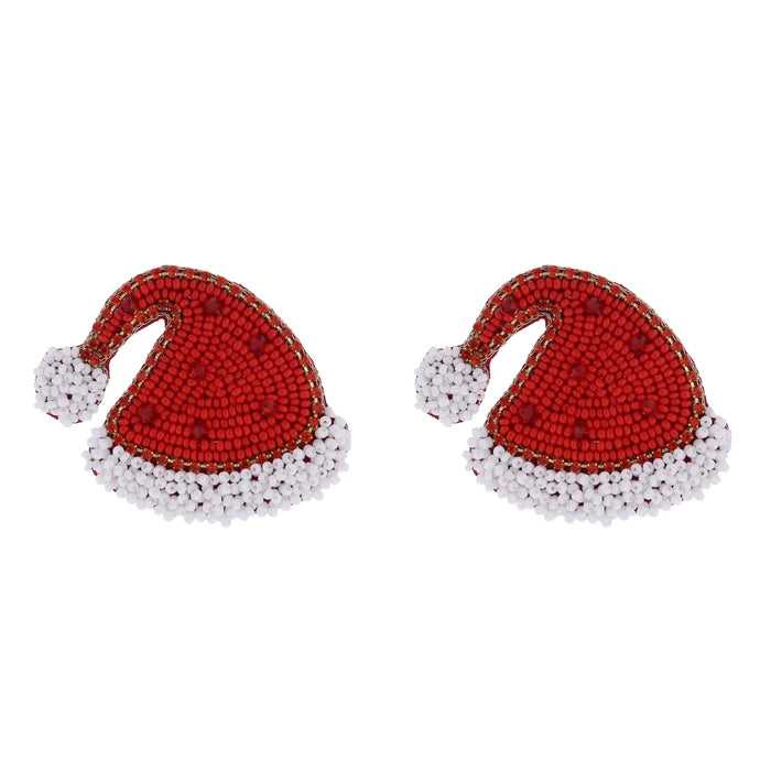 C-26 Beaded Christmas Earrings by Jane Marie