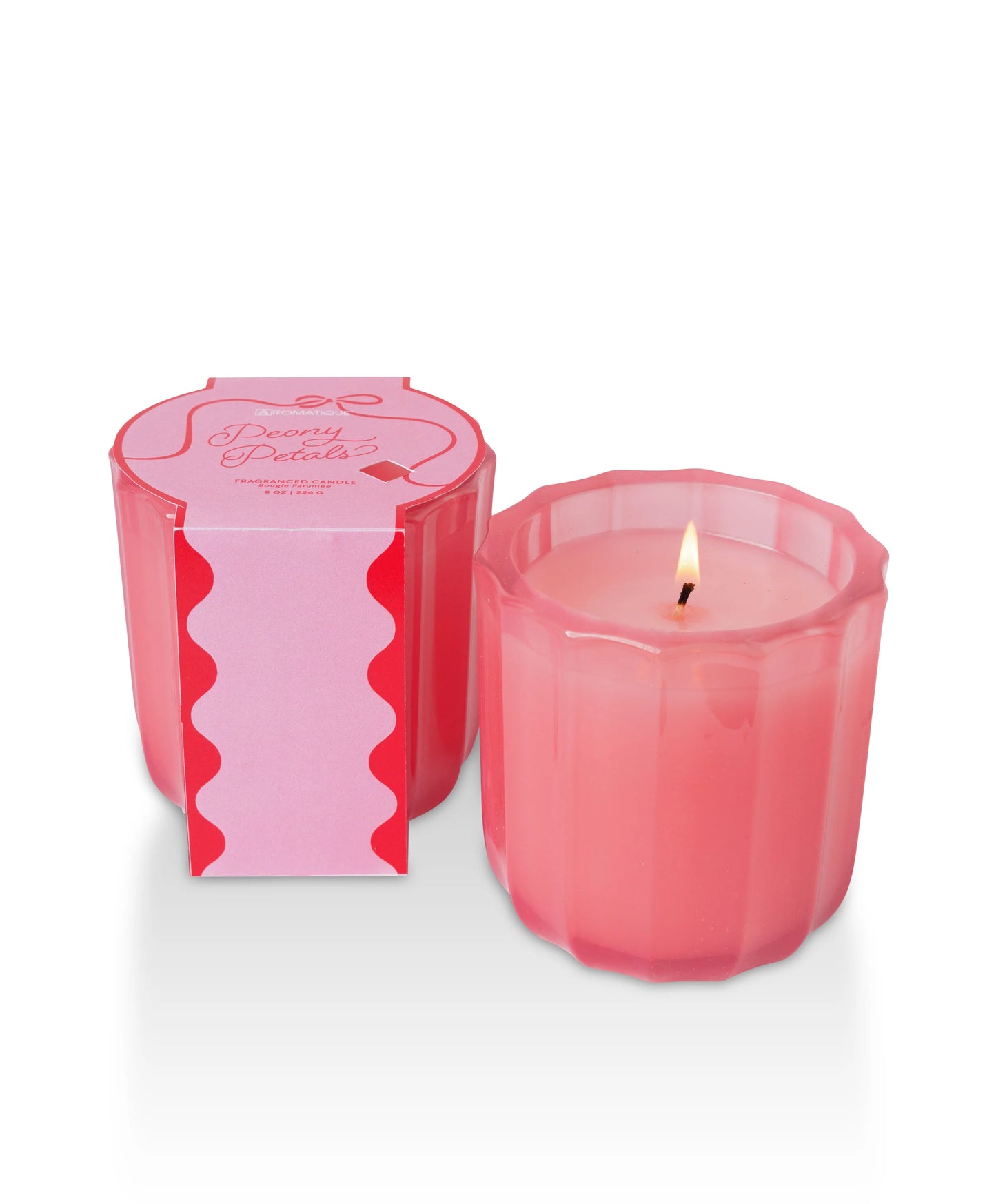 Peony Petals - Ribbed Glass Candle 8oz.