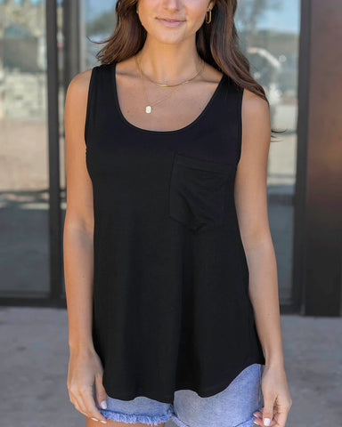 Grace and Lace Perfect Pocket Scoop Neck Tank