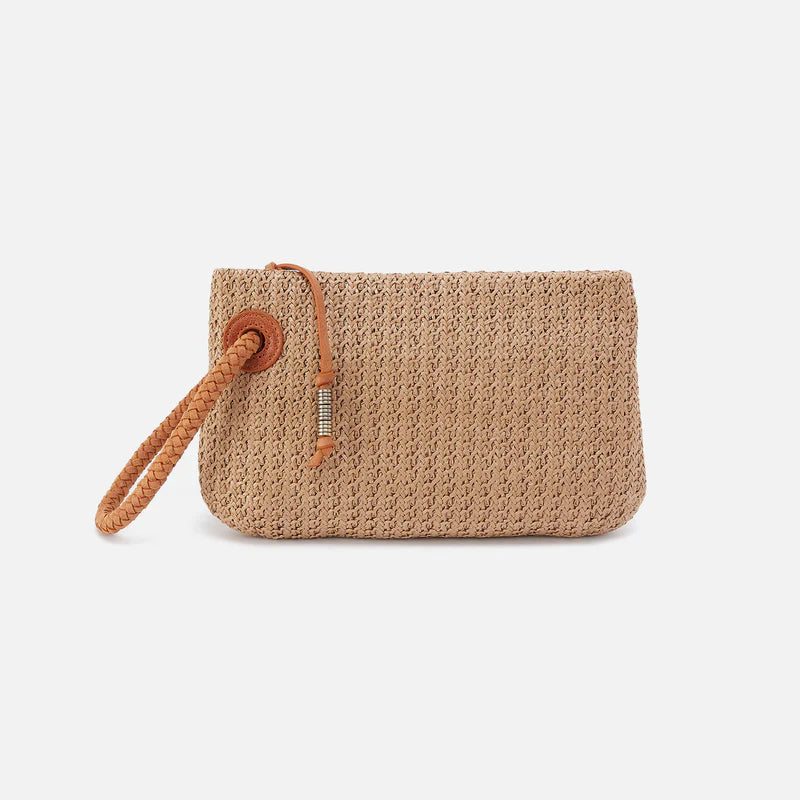 Daisy Daze Large Wristlet ( Meadow Woven Straw )