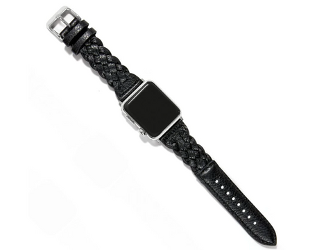 Sutton Braided Leather Watch Band   W2042A ( Black )