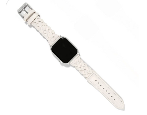 Sutton Braided Leather Watch Band  W2042C ( Optic White )