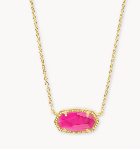 Elisa Gold Pendant Necklace in Azalea Illusion