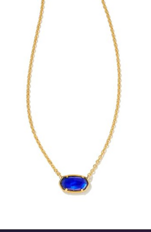 Grayson Short Pendant Necklace in Cobalt Blue Illusion
