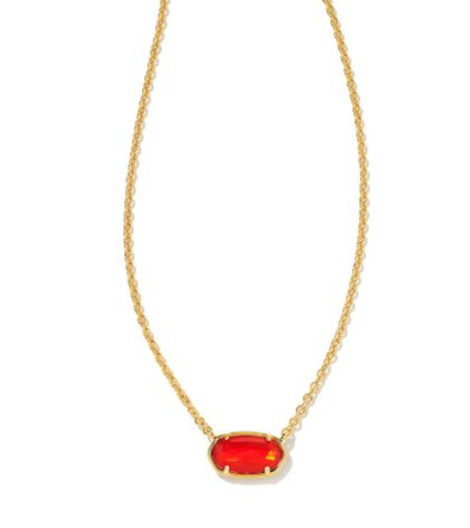 Grayson Short Pendant Necklace(Gold Red Illusion)