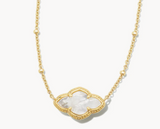 Abbie Gold Pendant Necklace in Ivory Mother-of-Pearl