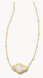 Abbie Gold Pendant Necklace in Ivory Mother-of-Pearl