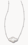 Abbie Silver Pendant Necklace in Ivory Mother-of-Pearl