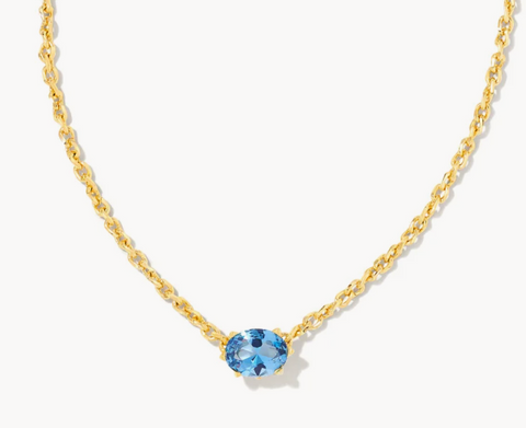 Cailin Gold Pendant Necklace in Blue Violet Crystal