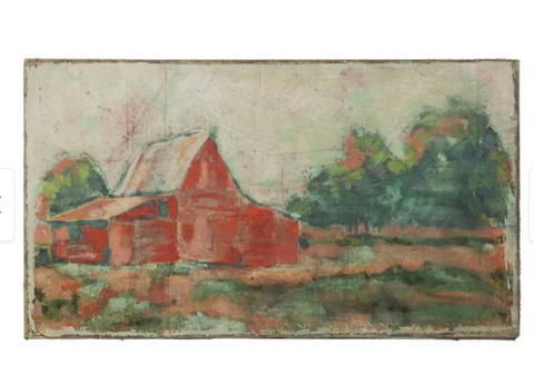 Canvas Wall Décor with Red Barn 29" x 16"