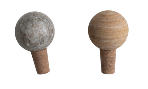 Marble or Cork Bottle Stopper 2" Round
