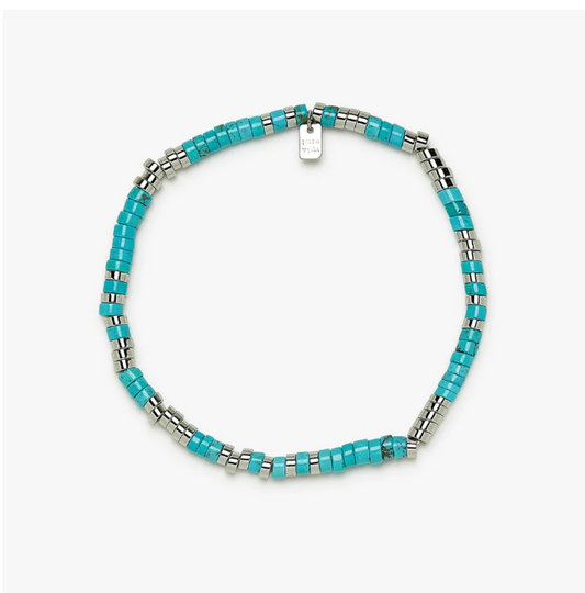 TURQUOISE BEAD STRETCH ANKLET