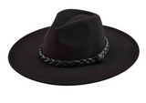 Braided  Fedora Hat  ( Assorted Colors )