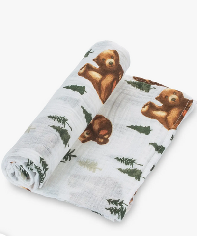 Brave Little Bear Baby Swaddle Blanket