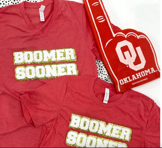 Boomer Sooner Chenille V Neck