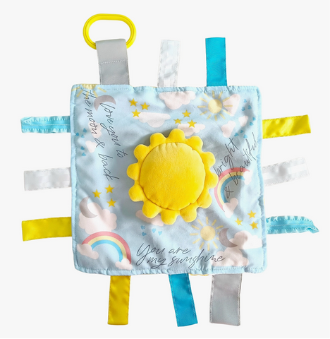 Sunshine Rainbow Baby Weather Lovey Tag Toy 10" x 10"