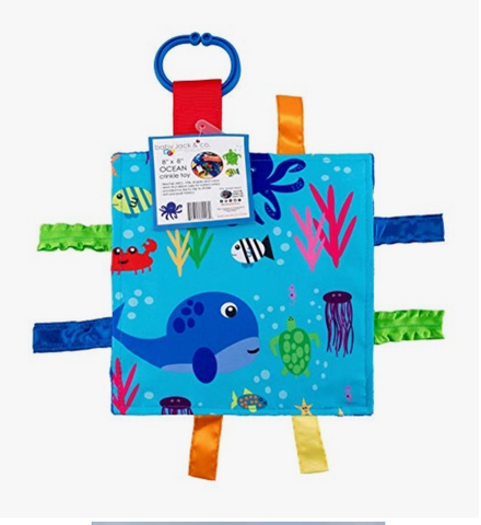 Ocean Fish Crinkle Tag Square 8"x8 "