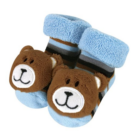 Blue Bear Rattle Socks